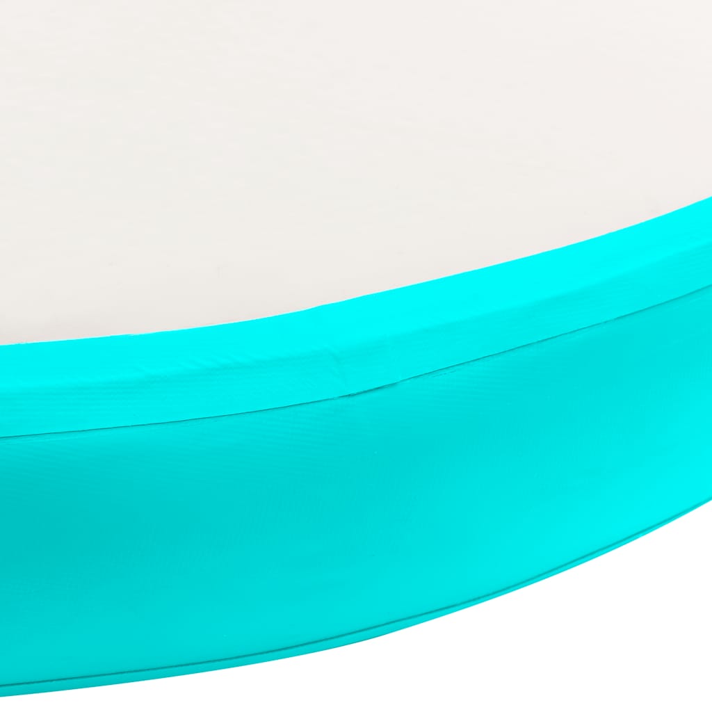 Tappetino Ginnastica Gonfiabile e Pompa 100x100x20 cm PVC Verde