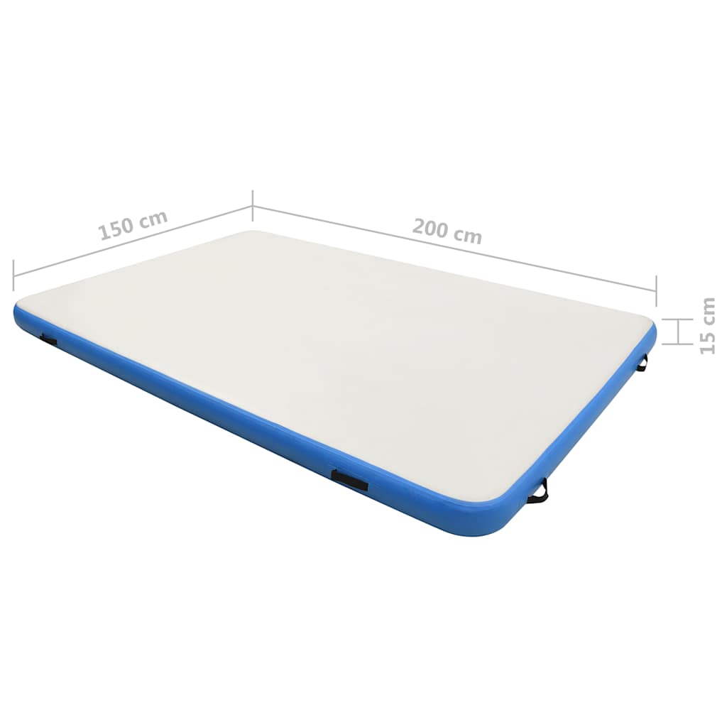 Tappeto Galleggiante Gonfiabile Blu e Bianco 200x150x15 cm