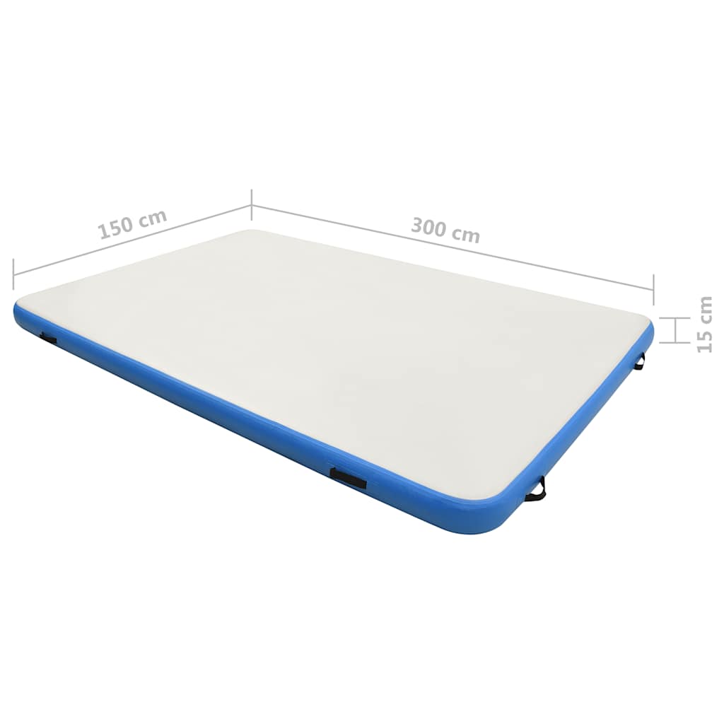 Tappeto Galleggiante Gonfiabile Blu e Bianco 300x150x15 cm
