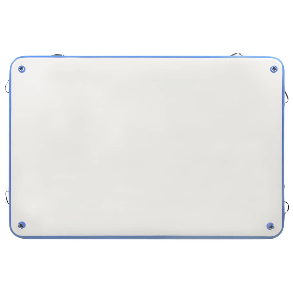 Tappeto Galleggiante Gonfiabile Blu e Bianco 300x150x15 cm