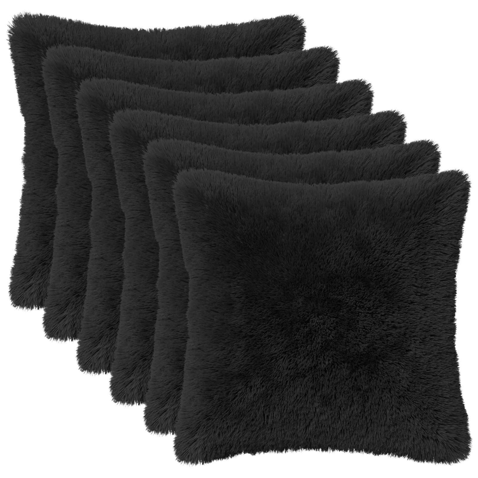 Cuscino con cuscino HEERLEN 12 pz Nero Fleece PV