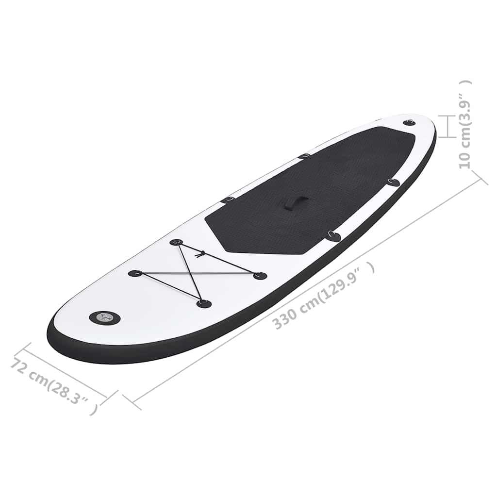 Set Tavola da SUP Gonfiabile Nero e Bianco