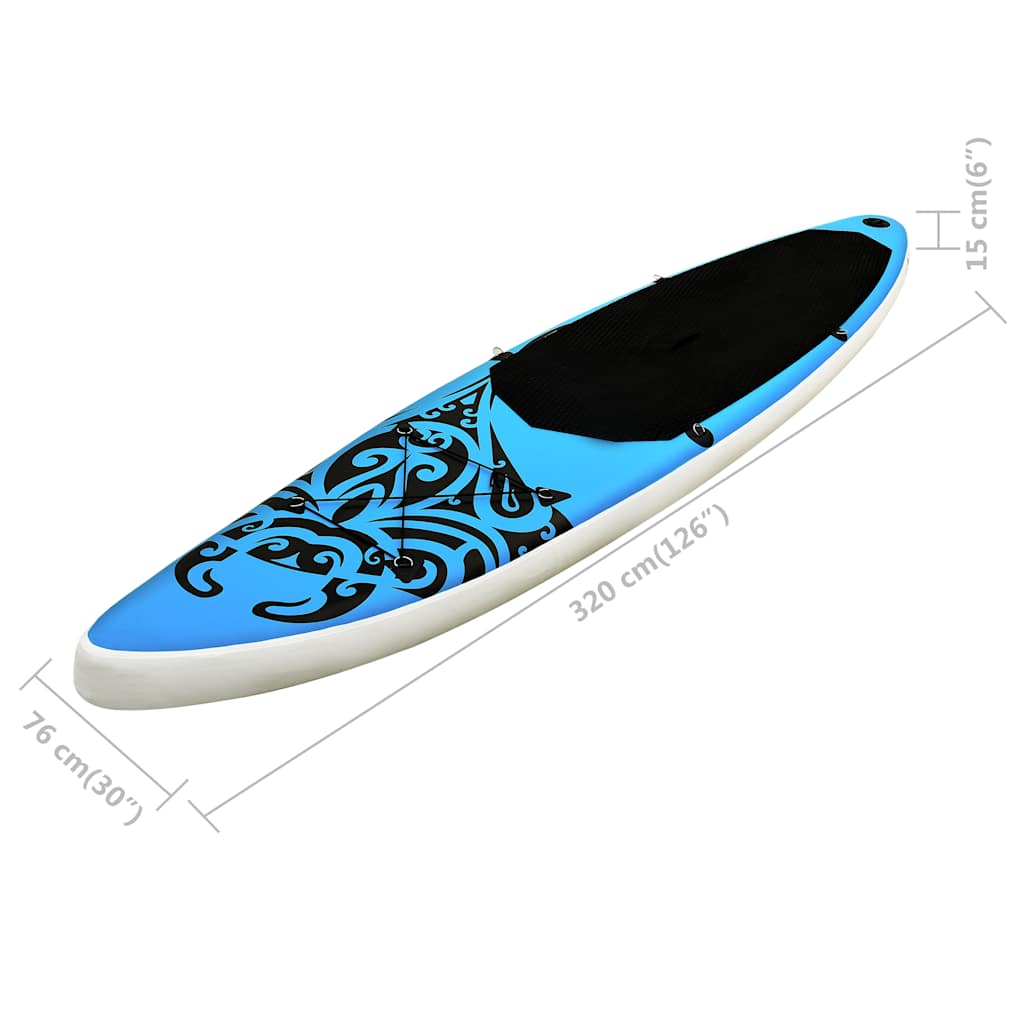 Set Tavola Gonfiabile da SUP 320x76x15 cm Blu