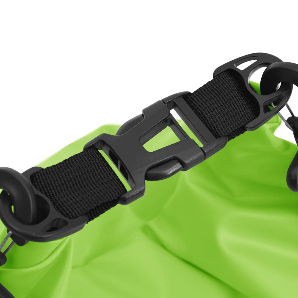Borsa Impermeabile con Cerniera Verde 15 L in PVC