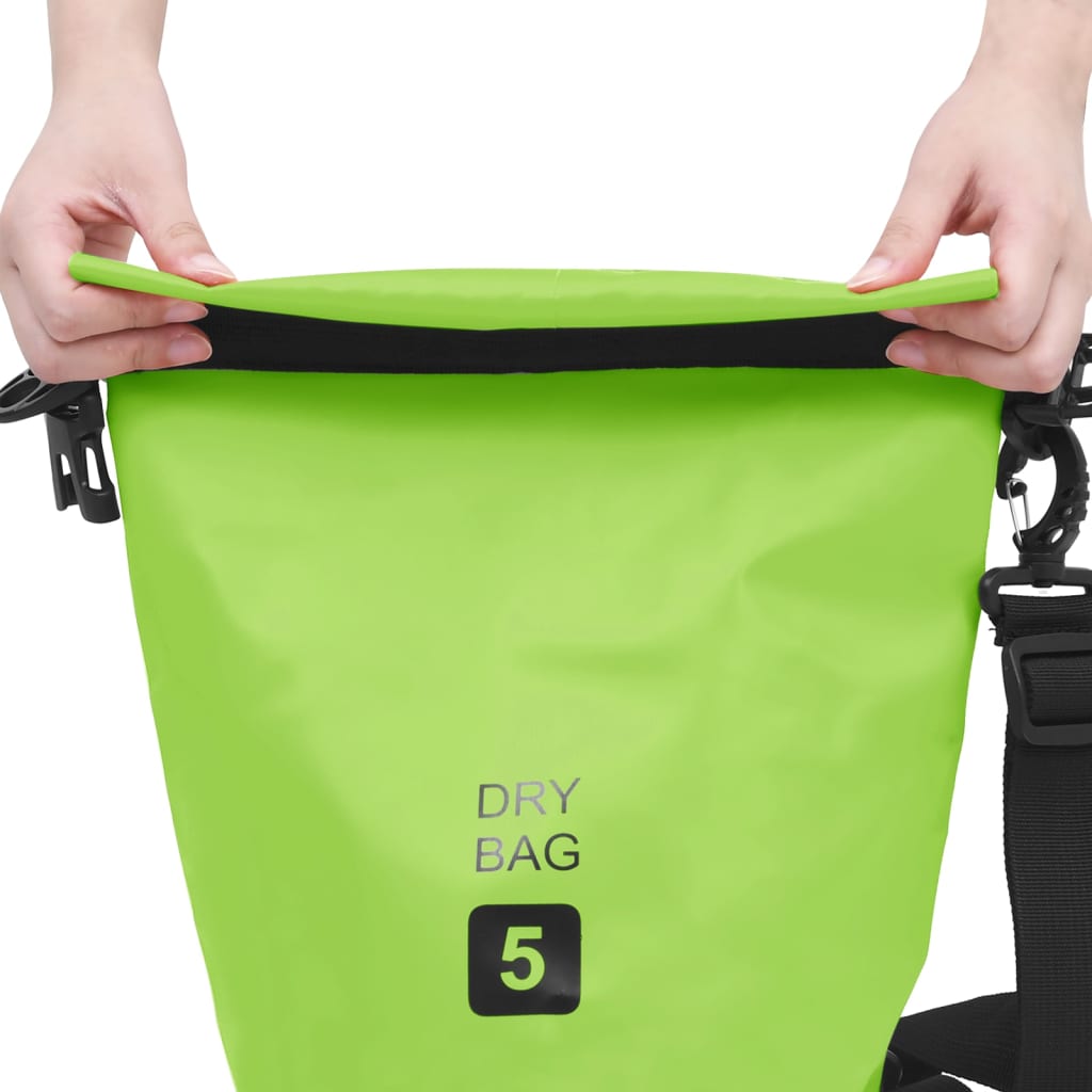 Borsa Impermeabile Verde 5 L in PVC