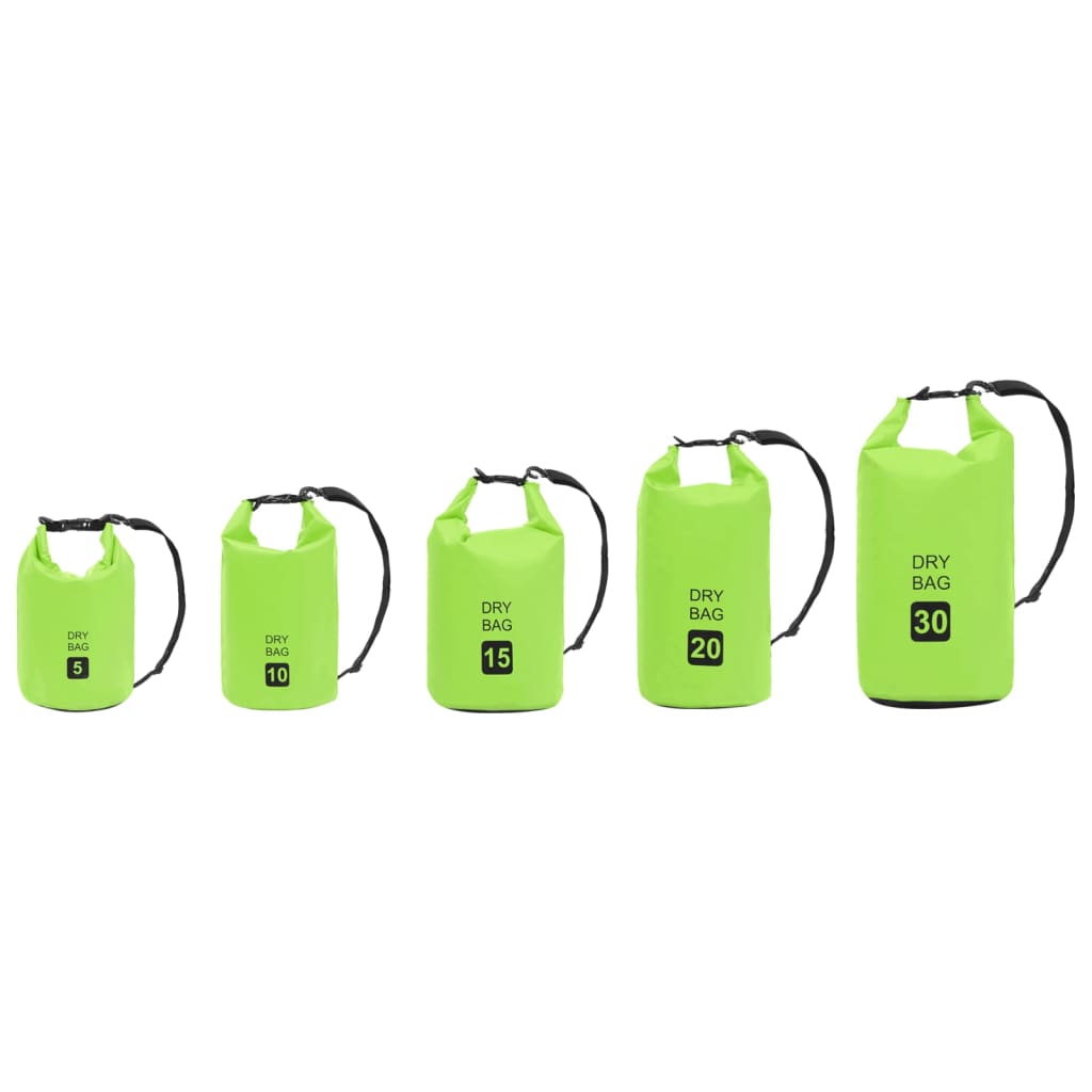 Borsa Impermeabile Verde 10 L in PVC