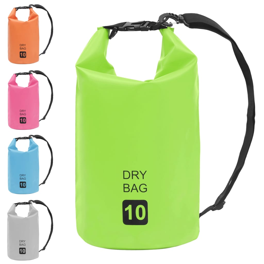 Borsa Impermeabile Verde 10 L in PVC