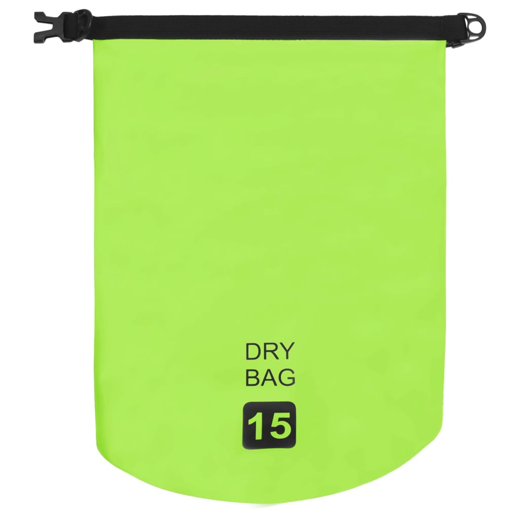 Borsa Impermeabile Verde 15 L in PVC
