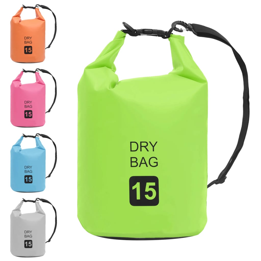 Borsa Impermeabile Verde 15 L in PVC