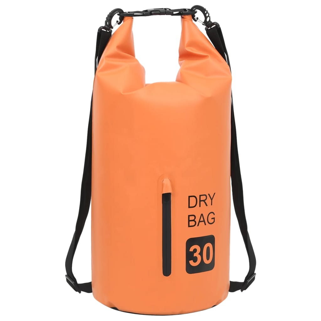 Borsa Impermeabile con Cerniera Arancione 30 L in PVC