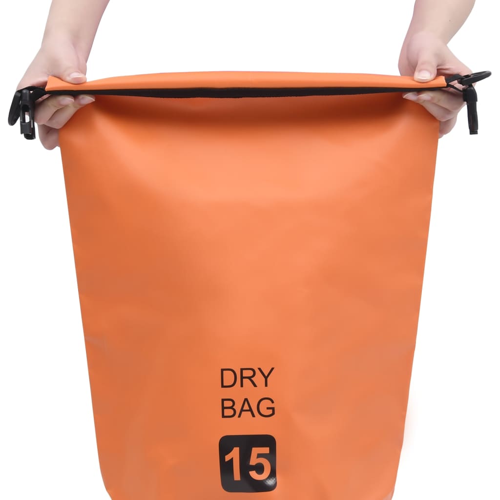 Borsa Impermeabile Arancione 15 L in PVC