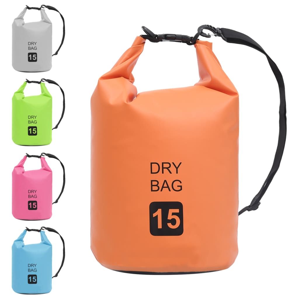 Borsa Impermeabile Arancione 15 L in PVC