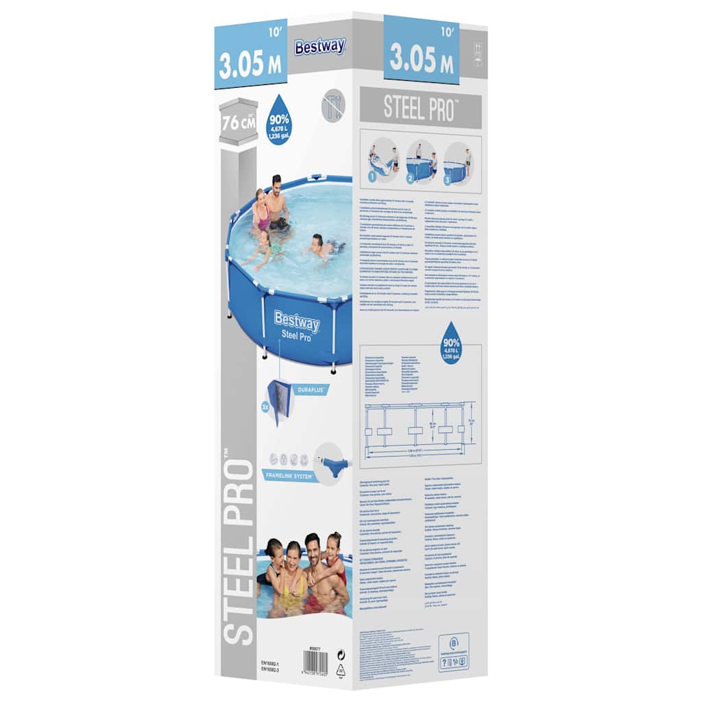Piscina fuori terra rotonda Steel Pro 305 x 76 cm blu