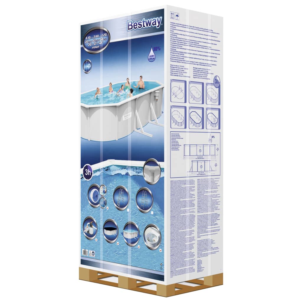 Bestway Telaio Piscina Fuori Terra Ovale Hydrium 610x360x120 cm