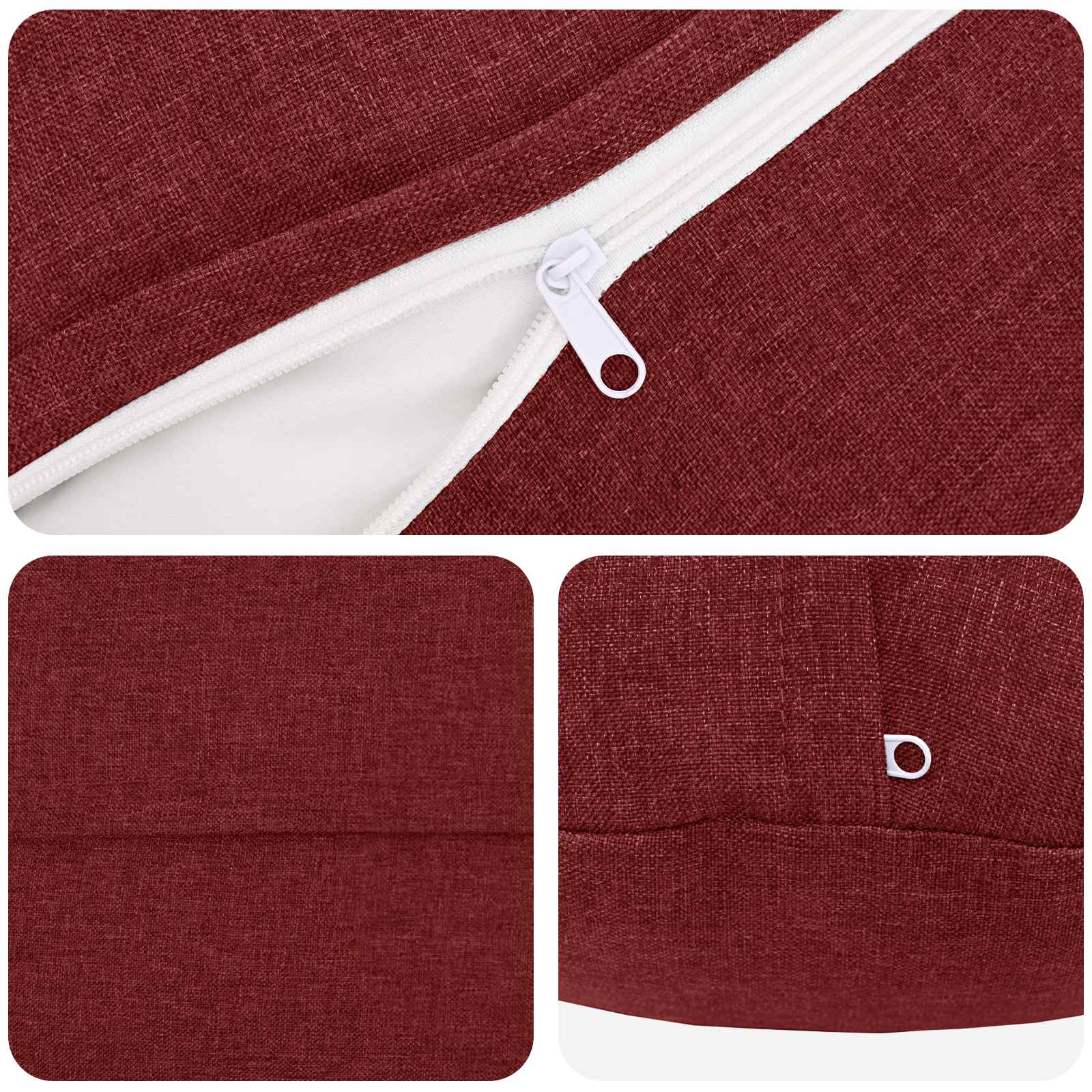 Cuscino con cuscino HEERLEN 6 pz Rosso Vino Tessuto