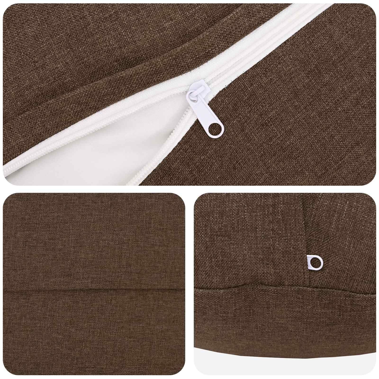 Cuscino con cuscino HEERLEN 2 pz Marrone Tessuto