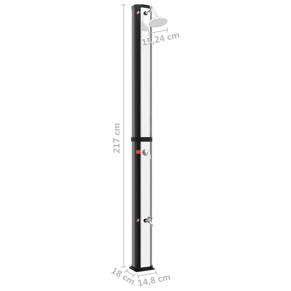 Outdoor Doccia Solare da Esterno con Soffione e Rubinetto 35 L