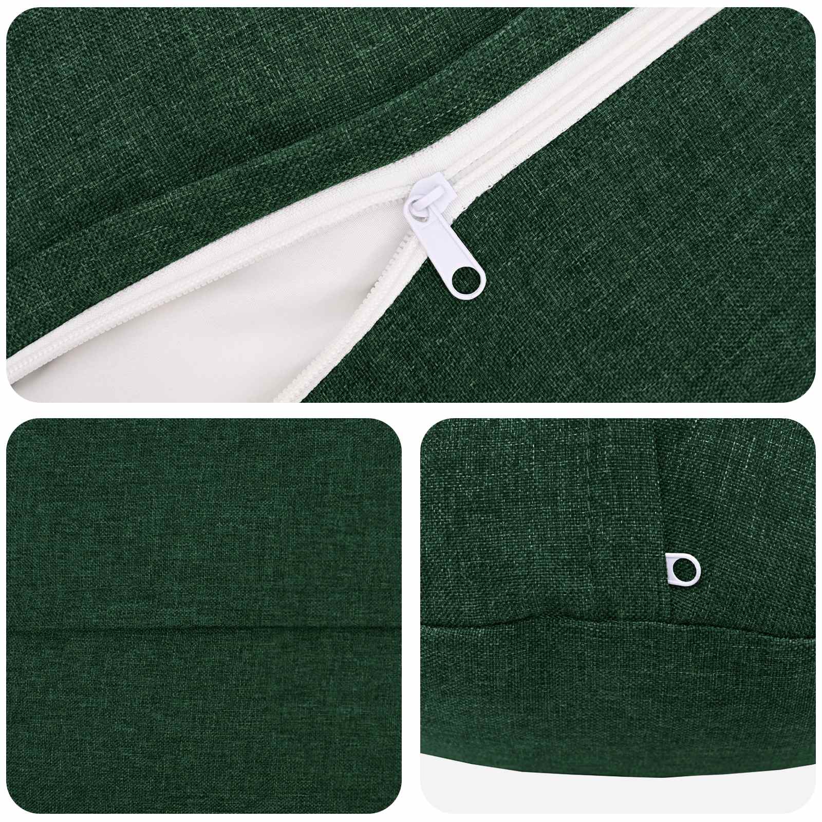 Cuscino con cuscino HEERLEN 2 pz Verde Scuro Tessuto