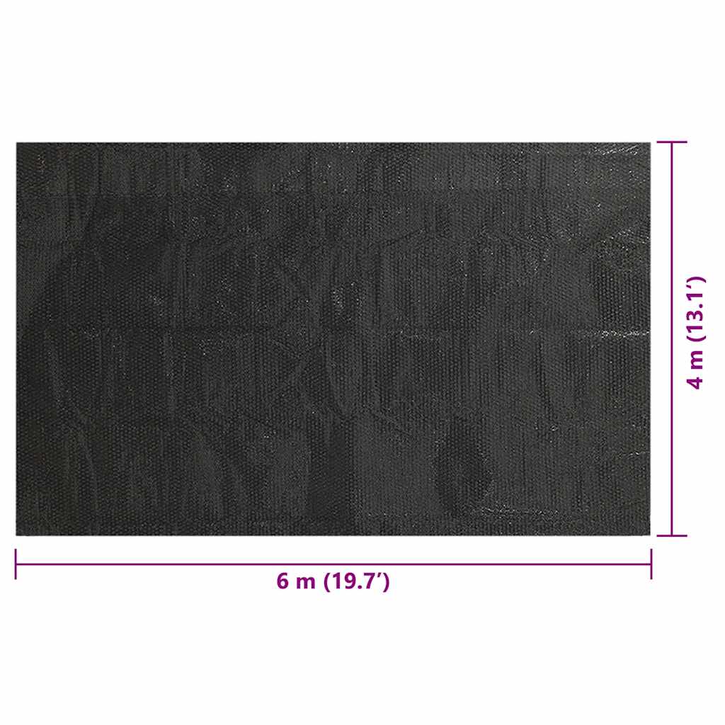 Copripiscina Rettangolare 600x400 cm in PE Nero