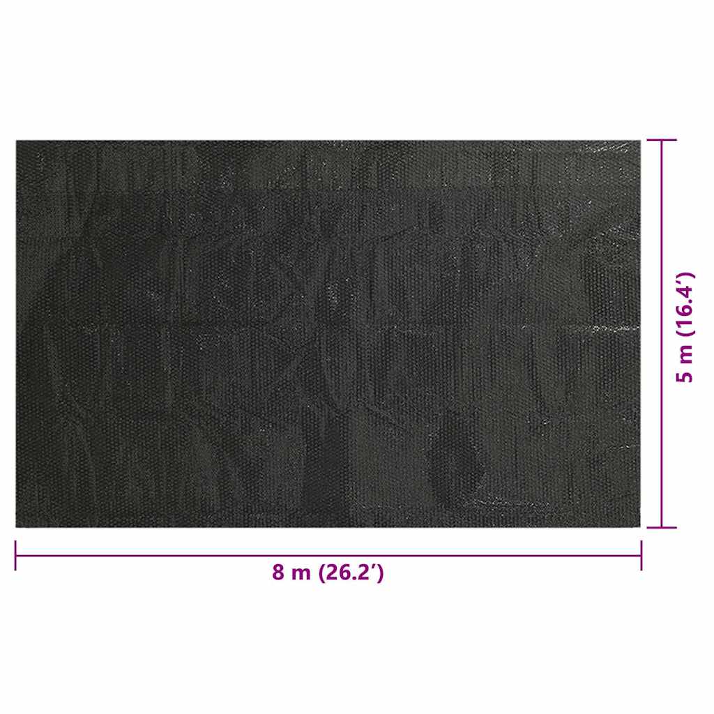 Copripiscina Rettangolare 800x500 cm in PE Nero