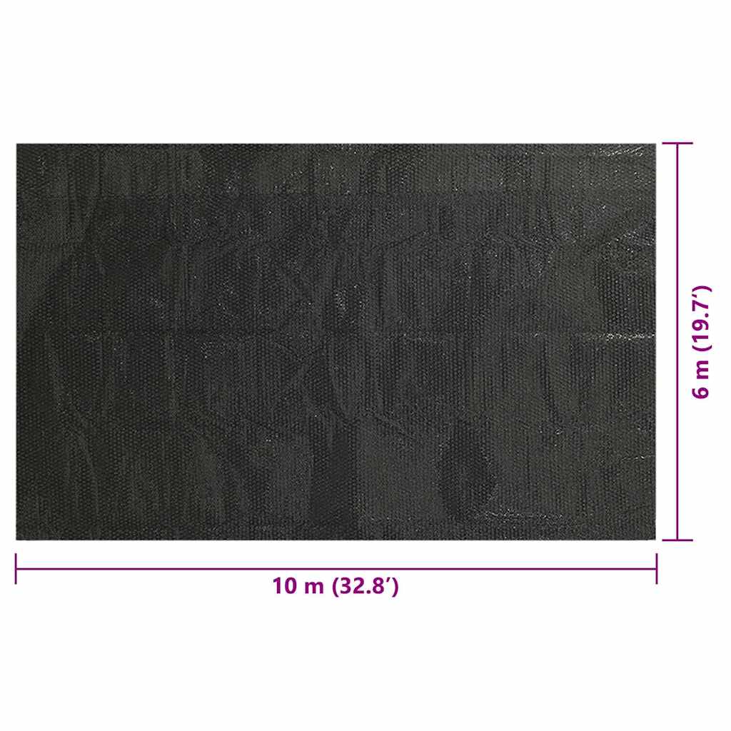 Copripiscina Rettangolare 1000x600 cm in PE Nero