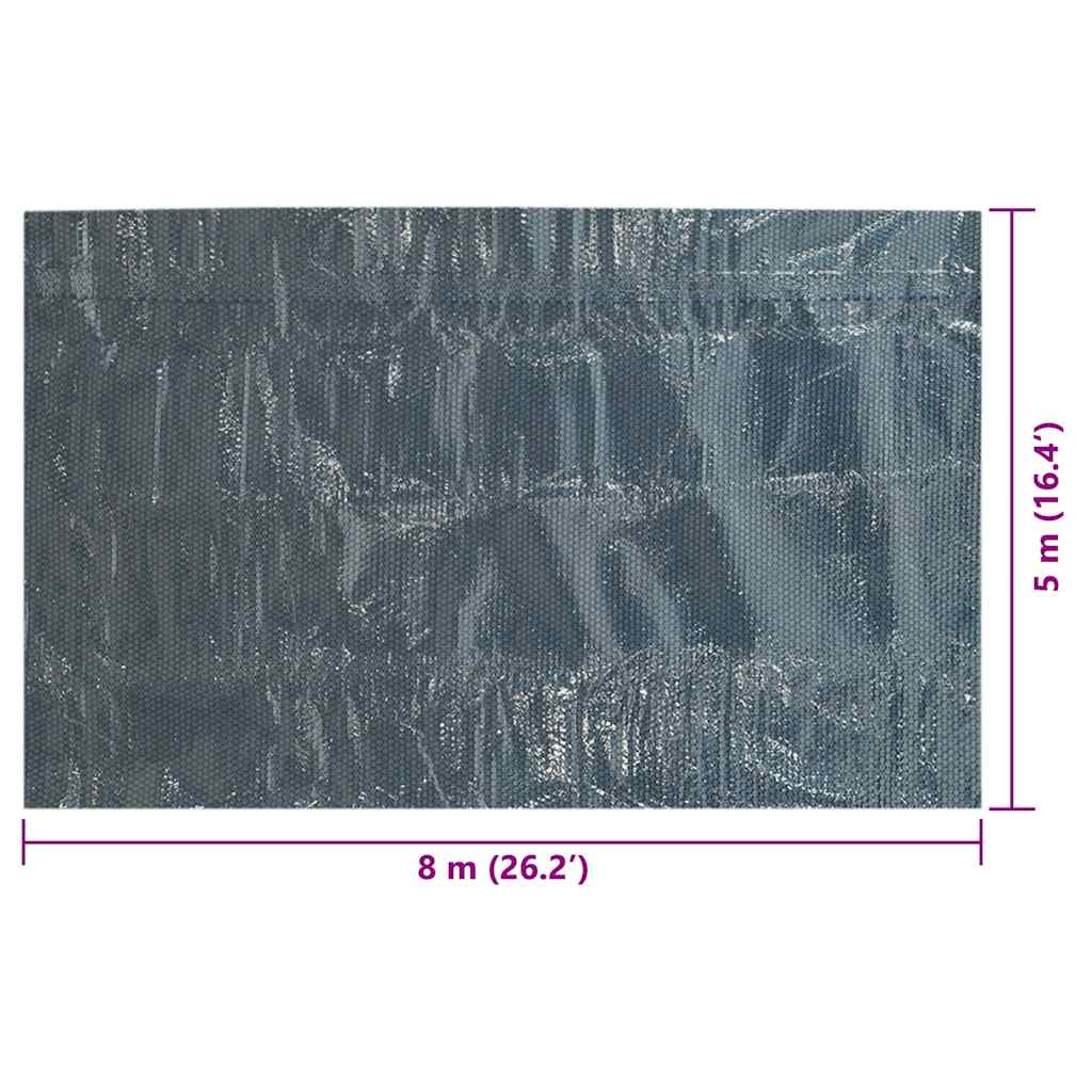 Pellicola Galleggiante Solare PE Piscina 800x500 cm Nero e Blu