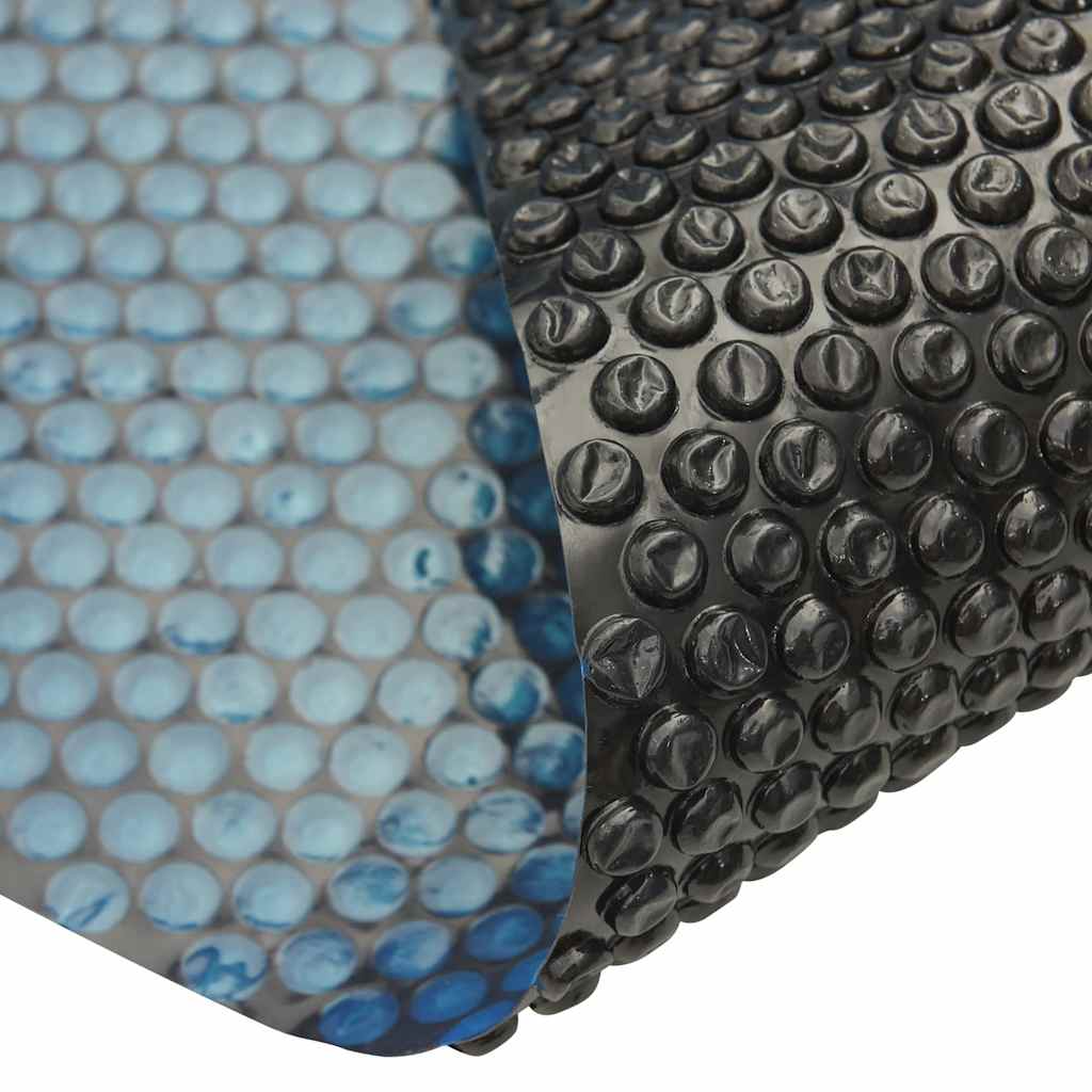Pellicola Galleggiante Solare PE per Piscina 381 cm Nero e Blu