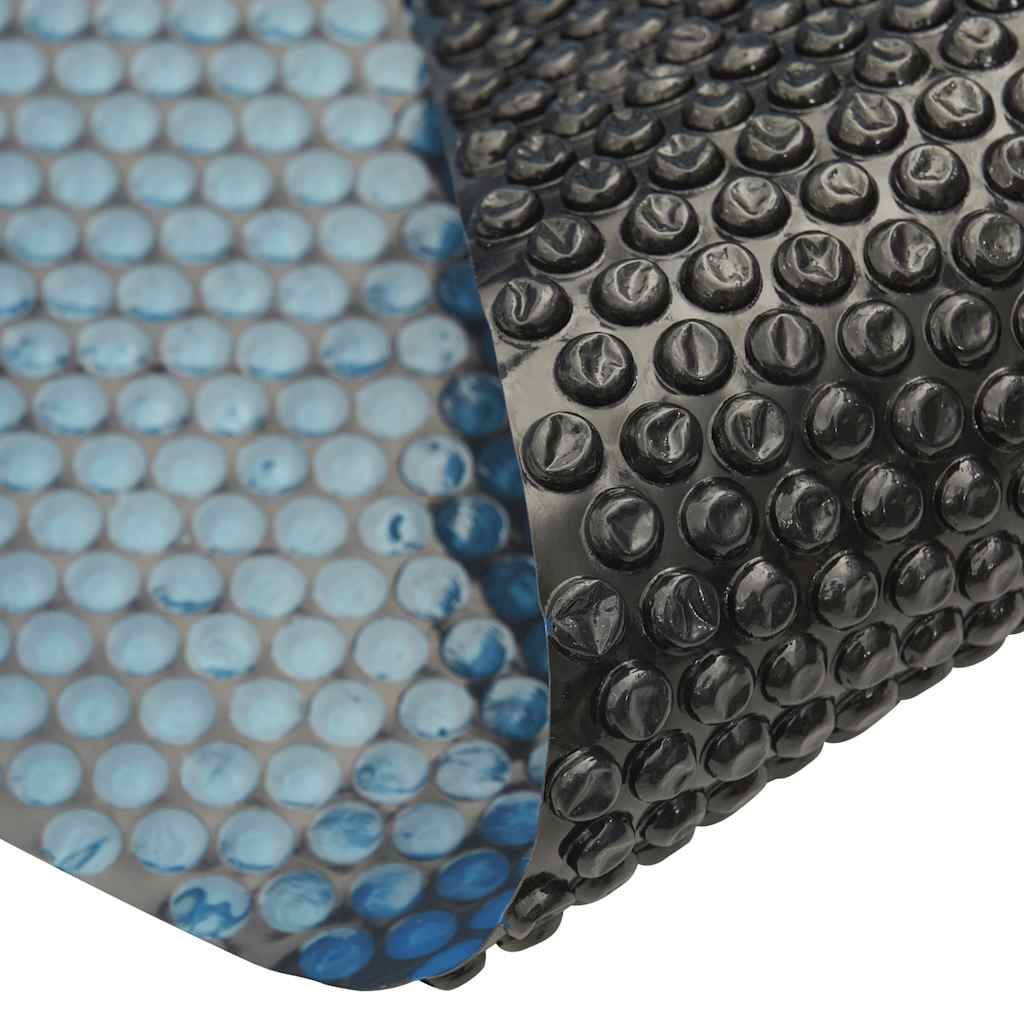 Pellicola Galleggiante Solare PE per Piscina 455 cm Nero e Blu