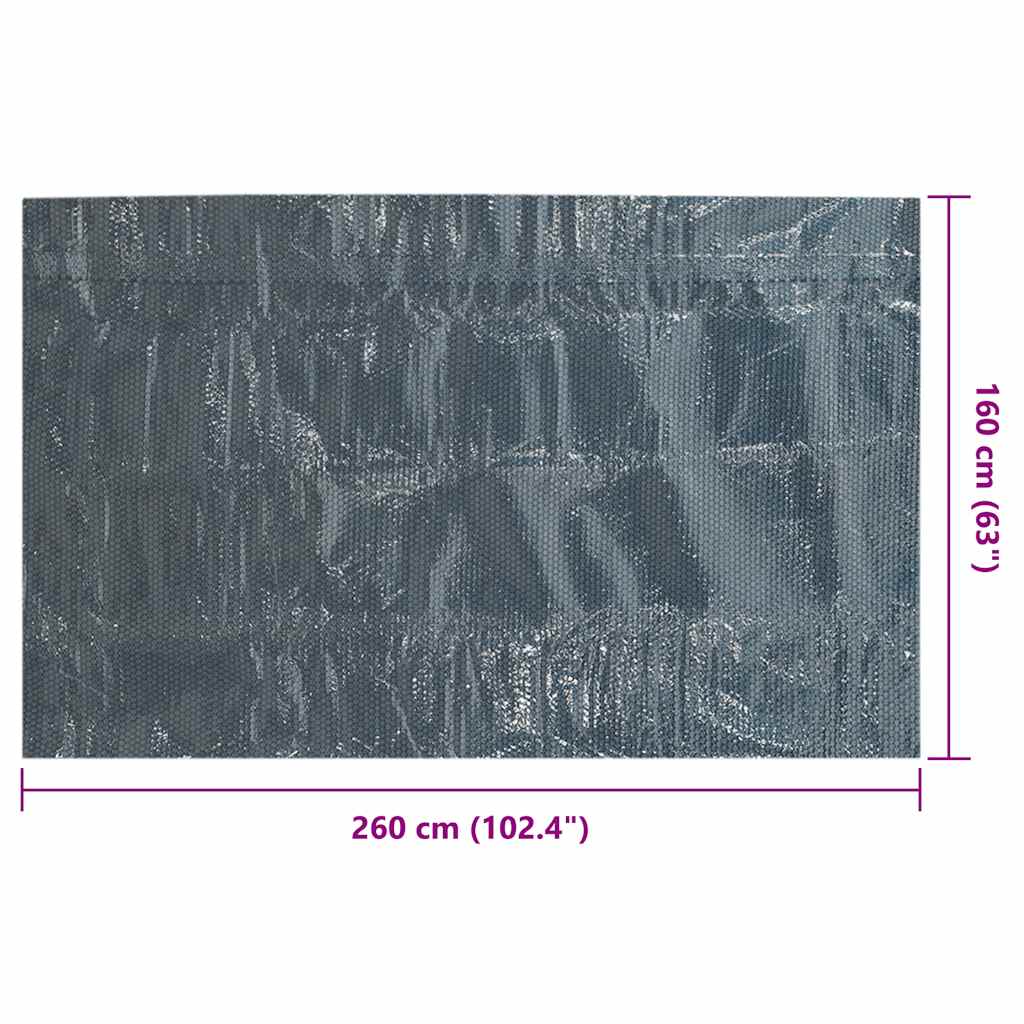 Pellicola Galleggiante Solare PE Piscina 260x160 cm Nero e Blu