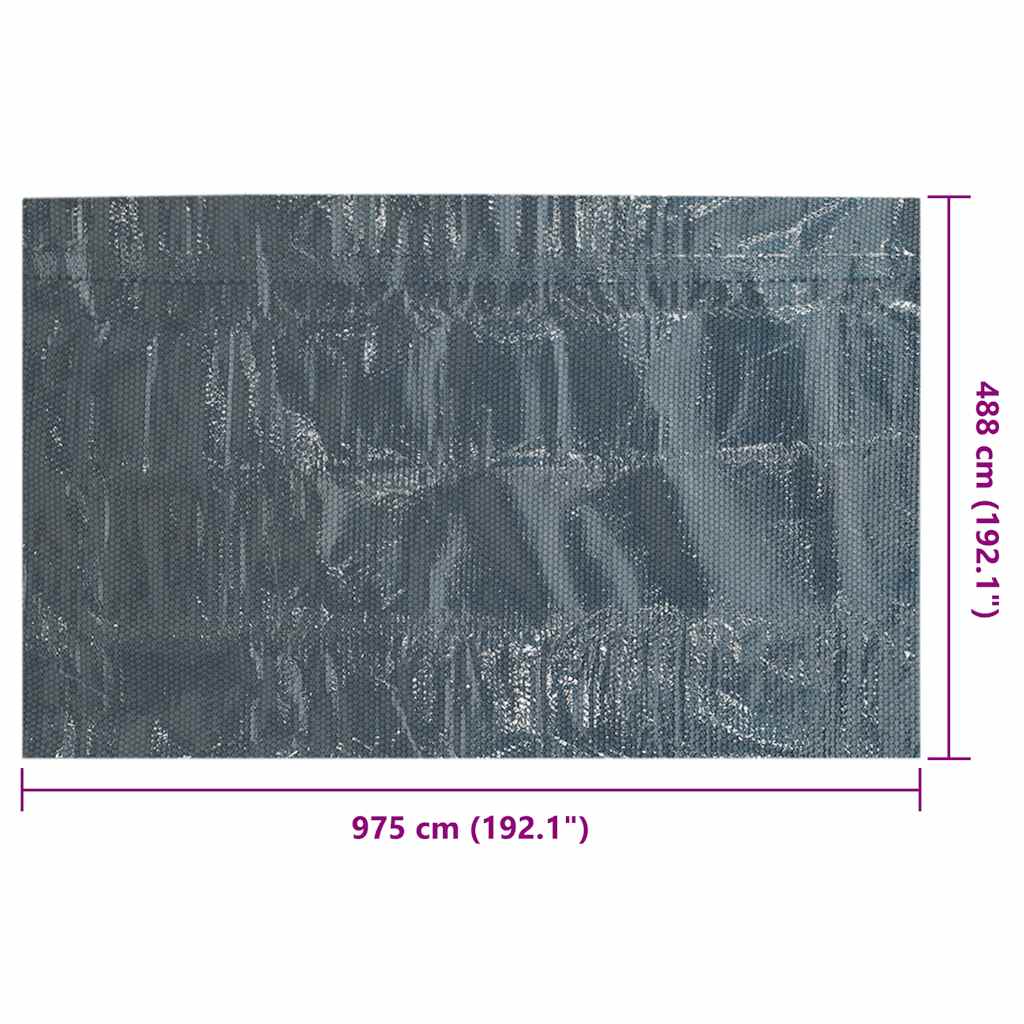Pellicola Galleggiante Solare PE Piscina 975x488 cm Nero e Blu