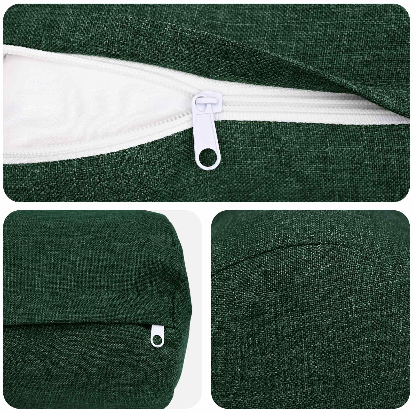 Cuscino con cuscino HEERLEN 2 pz Verde Scuro Tessuto