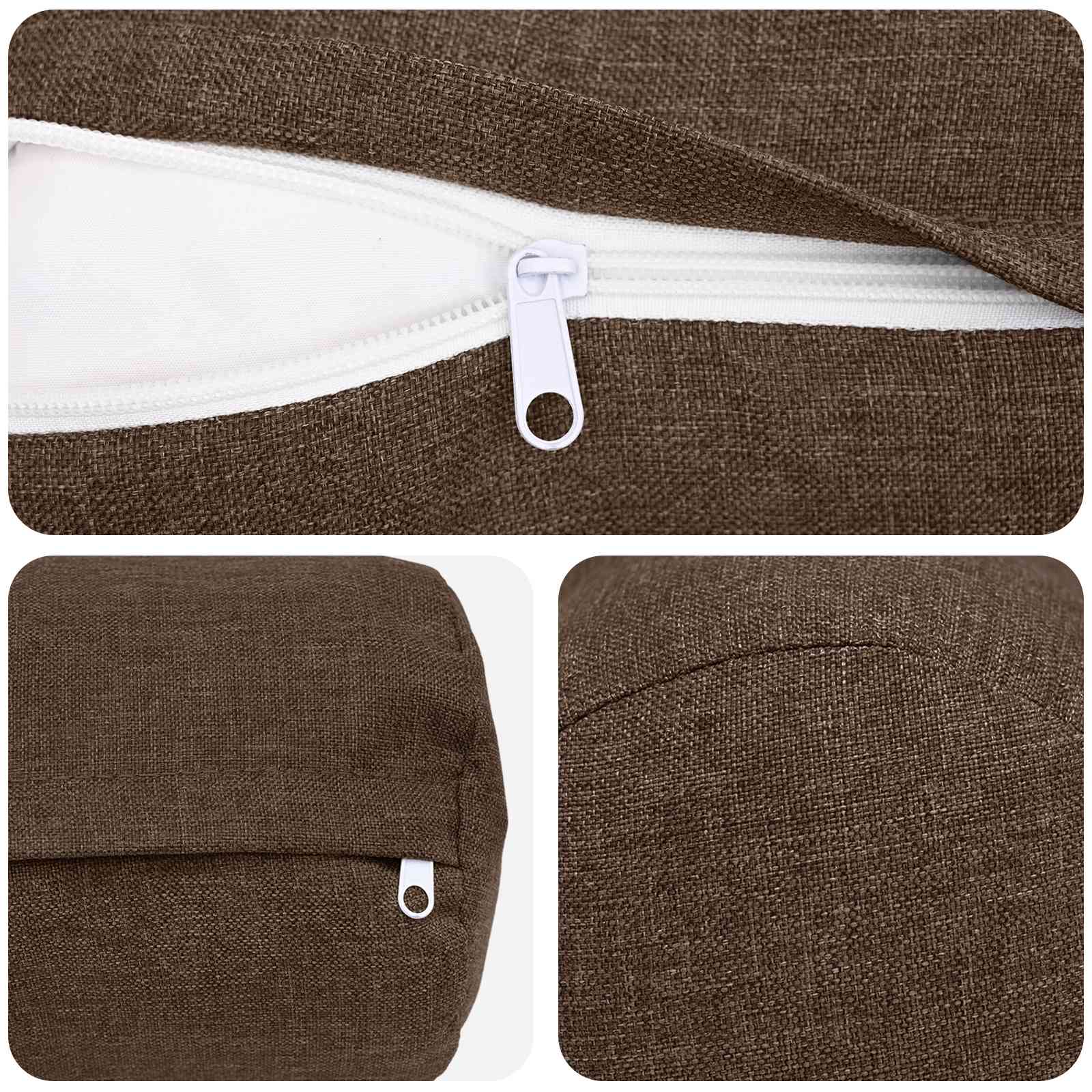 Cuscino con cuscino HEERLEN 2 pz Marrone Tessuto