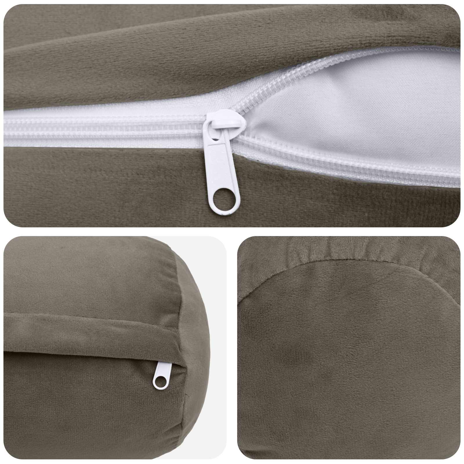Cuscino con cuscino HEERLEN 6 pz Grigio Chiaro Velluto