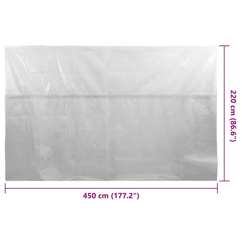 Pellicola Galleggiante Solare PE Piscina 450x220 cm Grigia