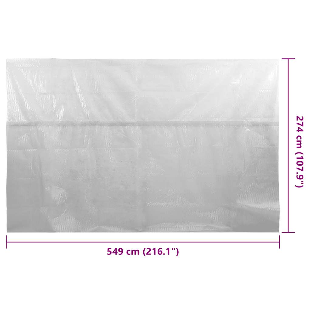 Pellicola Galleggiante Solare PE Piscina 549x274 cm Grigia