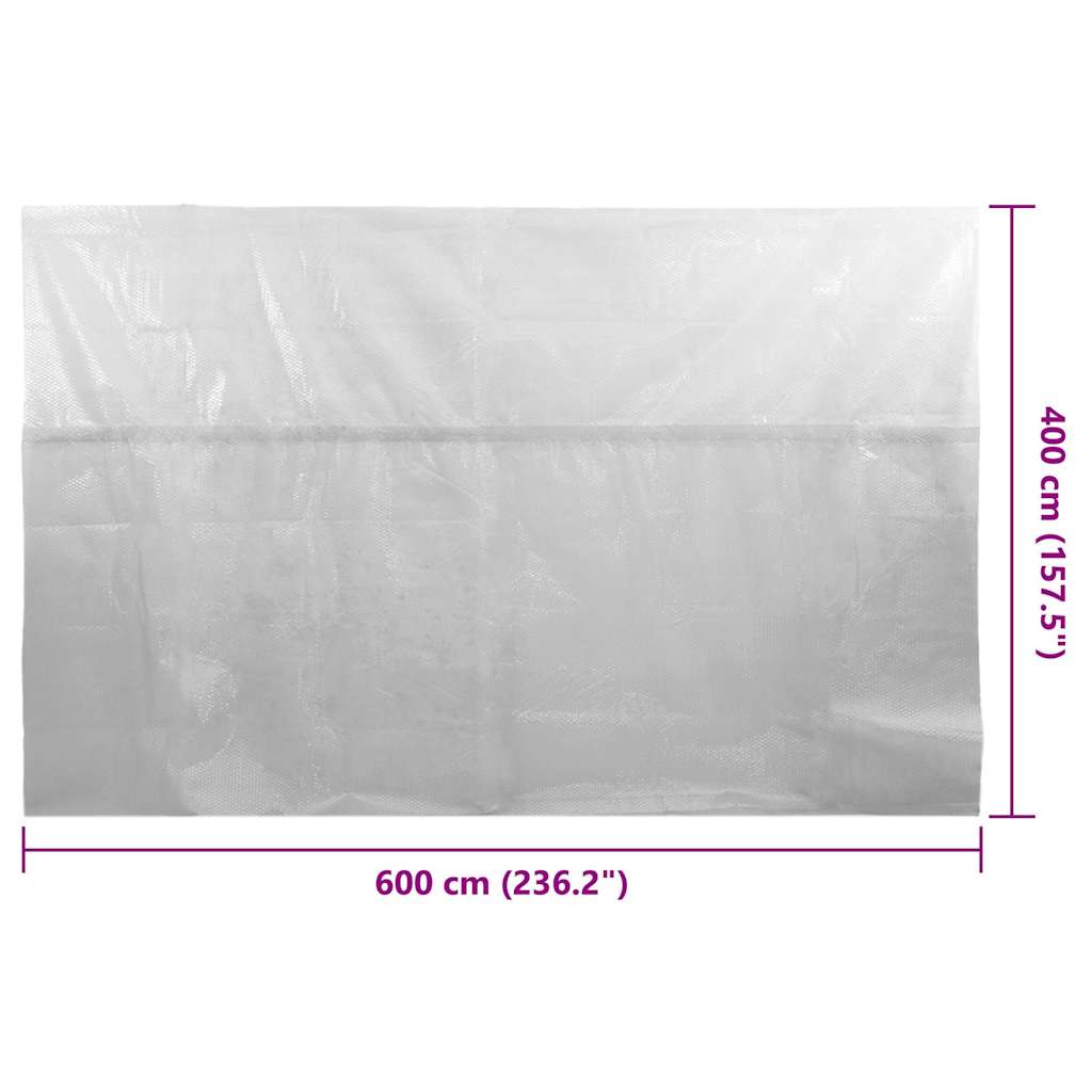 Pellicola Galleggiante Solare PE Piscina 600x400 cm Grigia