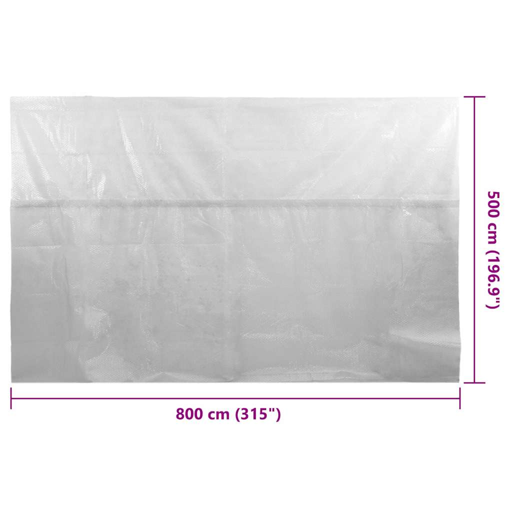 Pellicola Galleggiante Solare PE Piscina 800x500 cm Grigia
