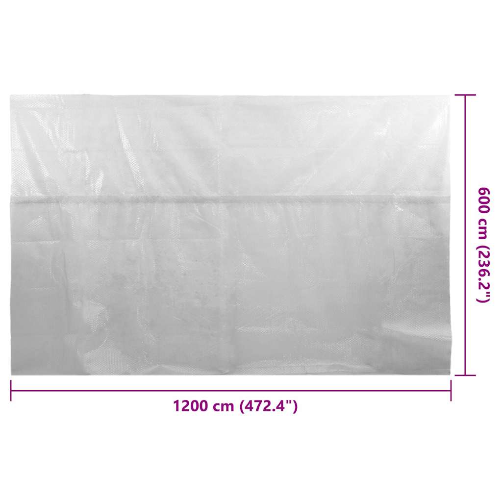 Pellicola Galleggiante Solare PE Piscina 1200x600 cm Grigia