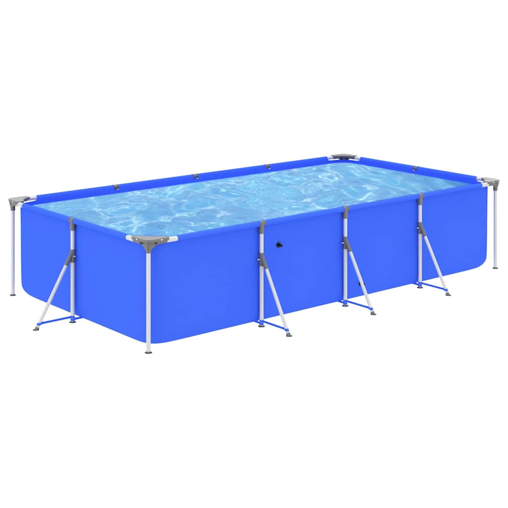 Piscina con Telaio in Acciaio 394x207x80 cm Blu