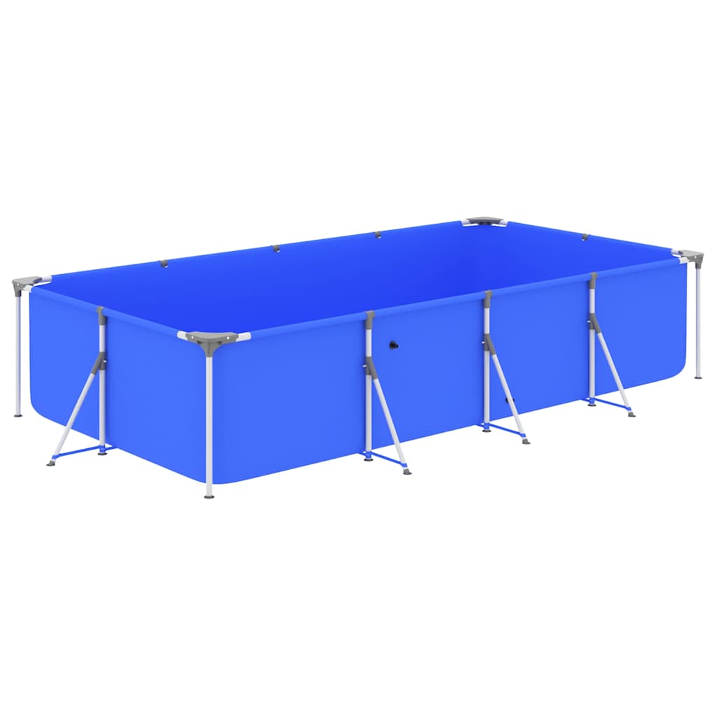Piscina con Telaio in Acciaio 394x207x80 cm Blu