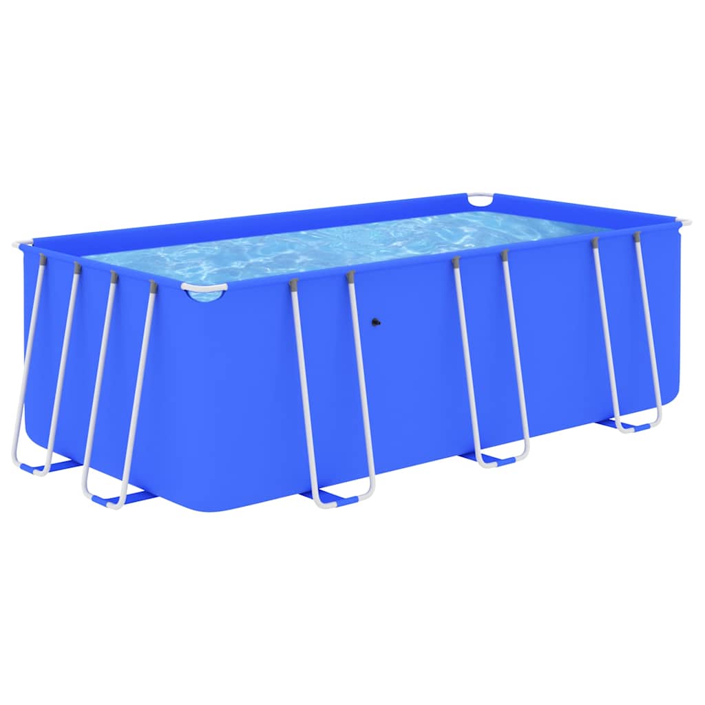 Piscina con Telaio in Acciaio 400x207x122 cm Blu