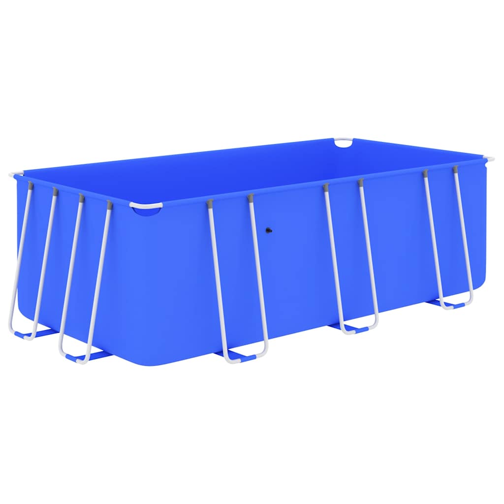 Piscina con Telaio in Acciaio 400x207x122 cm Blu