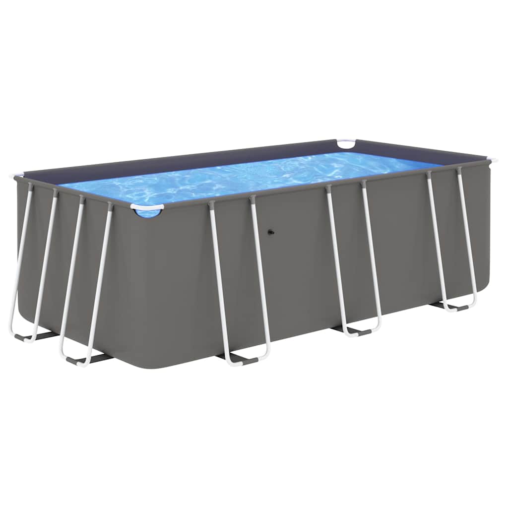 Piscina con Telaio in Acciaio 400x207x122 cm Antracite