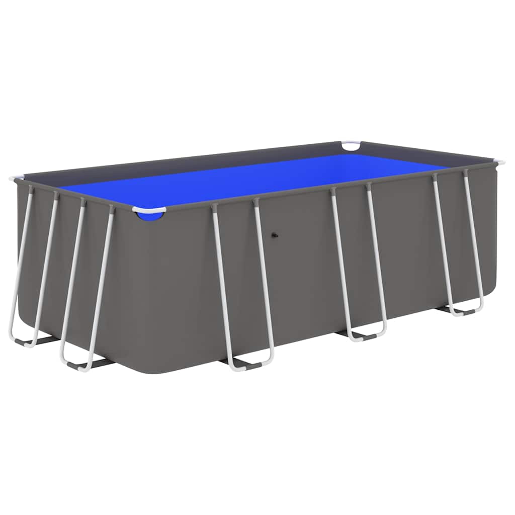 Piscina con Telaio in Acciaio 400x207x122 cm Antracite