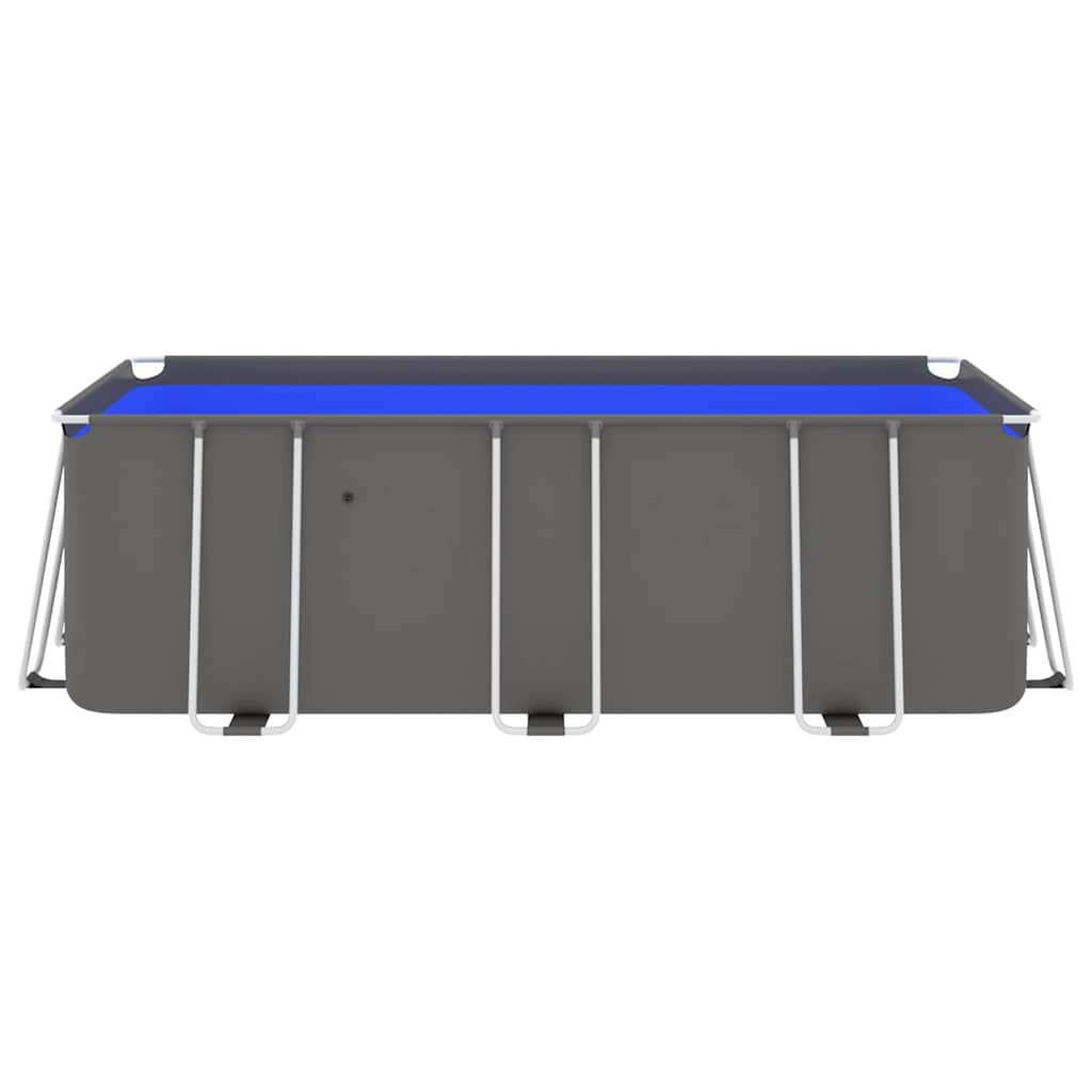 Piscina con Telaio in Acciaio 400x207x122 cm Antracite