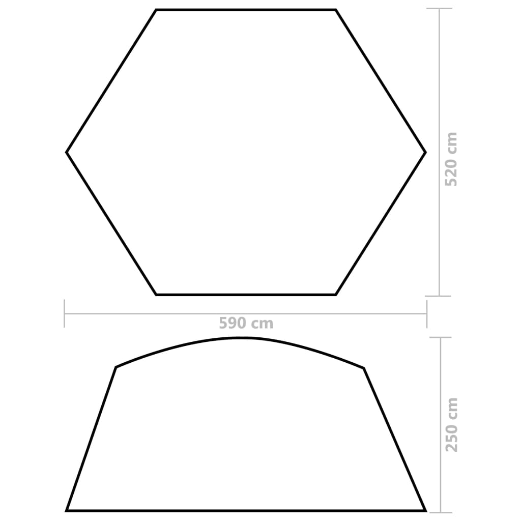 Tenda per Piscina in Tessuto 590x520x250 cm Grigia