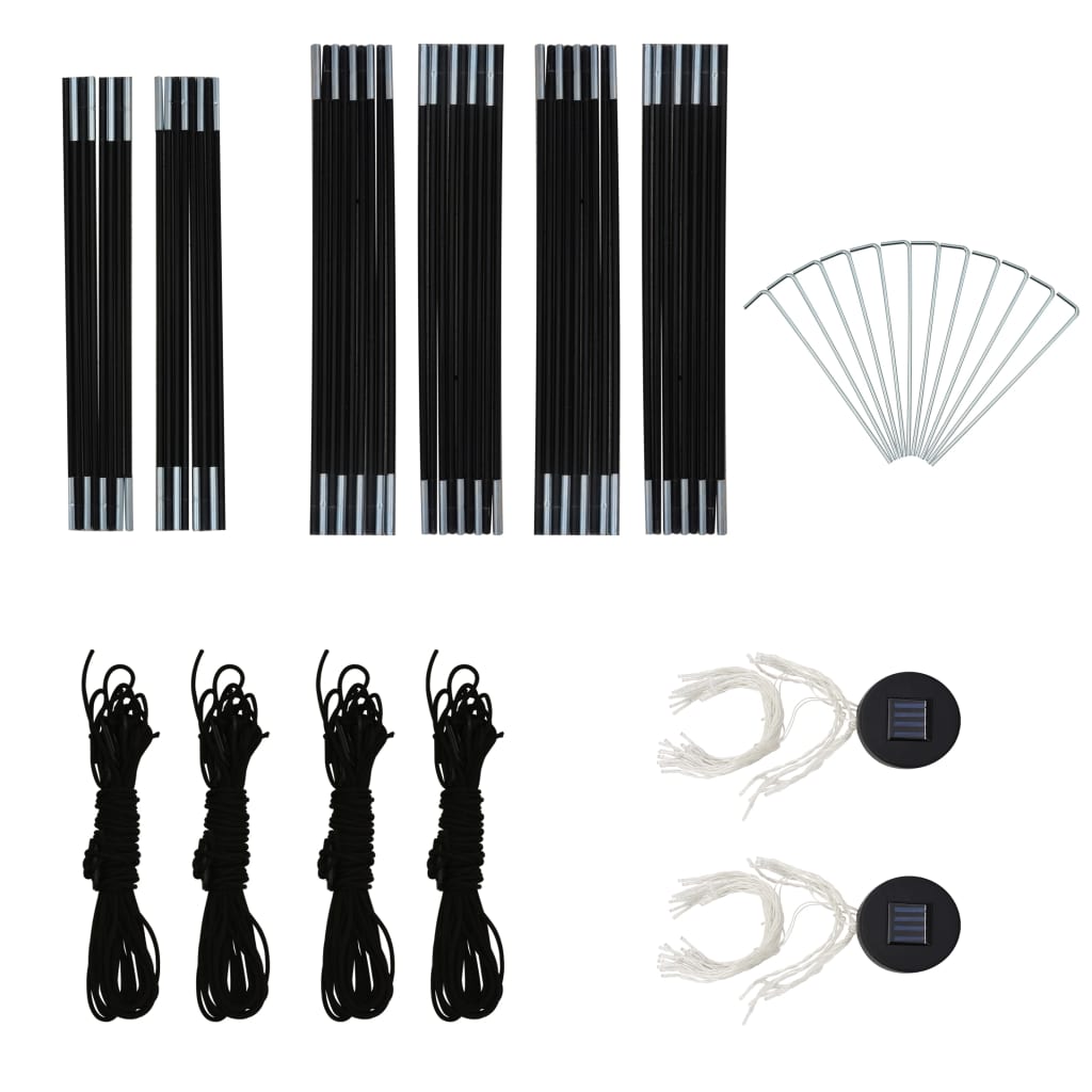 Tenda per Feste con LED e 4 Pareti 3,6x3,6x2,3 m Mimetica