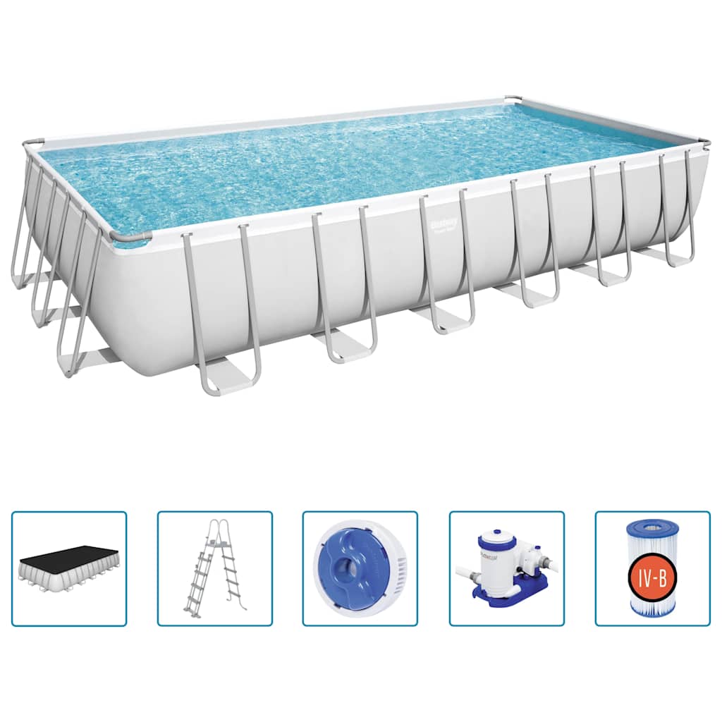 Piscina Rettangolare Fuori Terra 732x366x132 cm Acciaio