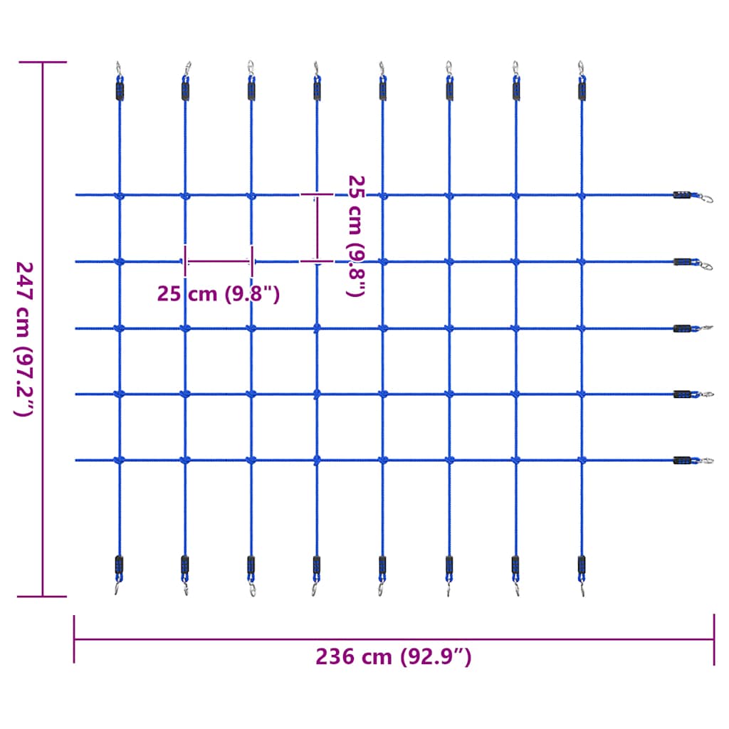 Rete da Arrampicata 200x150 cm Blu