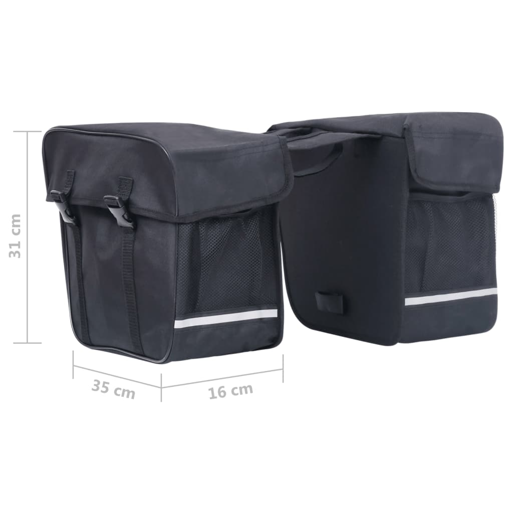 Borsa Doppia Bicicletta Impermeabile per Portapacchi 35 L Nero